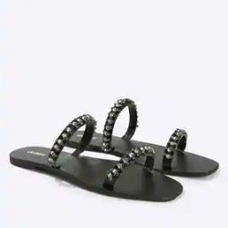 Women Embellished Square-Toe Slip-On Sandals-18