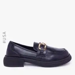 Reptilian Embossed Slip-On Loafers with Metal Accent-image-13