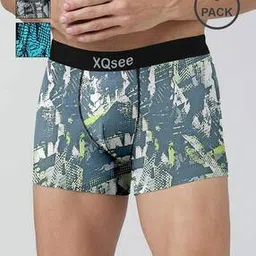Pack of 3 Printed Trunks with Logo Waistband-image-46