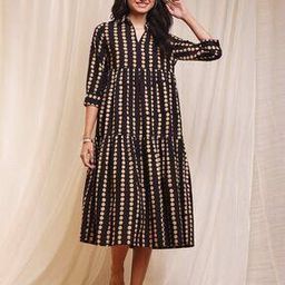 Women Geometric Print A-Line Dress-image-82