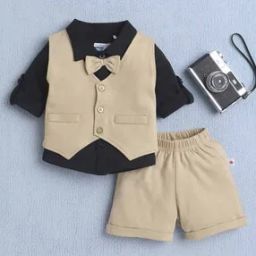 Boys 3-Piece Shirt & Shorts Set with Waistcoat-image-88