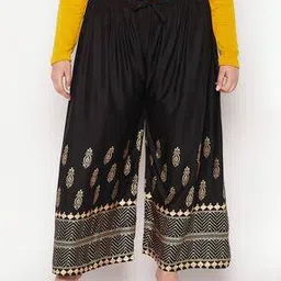clora creation plus Paisley Print Palazzos with Elasticated Drawstring Waistband-picture-48