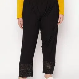 clora creation plus Palazzos with Elasticated Waistband & Lace Detail-picture-1