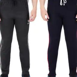 Men Pack of 2 Straight Track Pants with Drawstring Waist-26