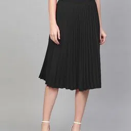 Women A-Line Pleated Skirt-image-89
