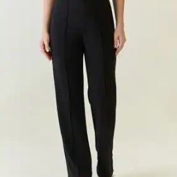 Women High-Rise Relaxed Fit Flat-Front Pants-picture-50