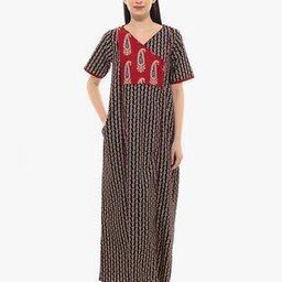 Floral Print V-neck Nightie-image-6
