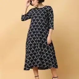 black & blah blah Geometric Fit and Flare Dress-picture-24