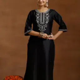 Women Embroidered Straight Kurta-image-24