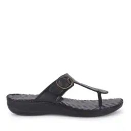 Women T-Strap Flip-Flops with Buckle Accent-image-9