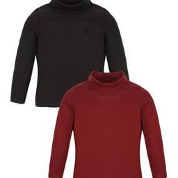 Girls Pack of 2 Relaxed Fit Embellished High-Neck T-Shirts-image-26