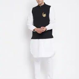 Graphic Print Sleeveless  Nehru Jacket-50
