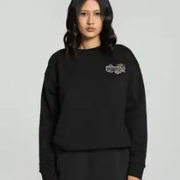 Regular Fit Crew-Neck Sweatshirt with Brand Embroidery-image-84