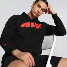 F1 Regular Fit Hooded Sweatshirt with Logo Print-image-34