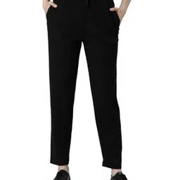 Women Ribbed Relaxed Fit Pants with Insert Pockets-image-22