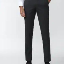 Men Checked Slim Fit Flat-Front Trousers-image-2