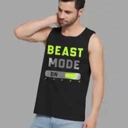 Men Typographic Print Round-Neck Vest-image-81