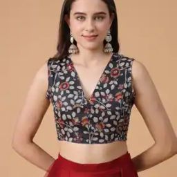 Women Floral Print Back-On Blouse-46