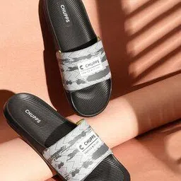 Men Chevrons Print Slip-On Slides Flip-Flops-image-43