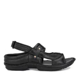 Genuine Leather Sandals with Velcro Fastening-44