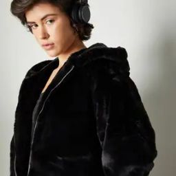 Women Faux Fur Hooded Jacket-picture-1
