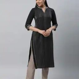 Women Zari Woven Straight Kurta-22