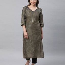 aurelia Women Foil Print Straight Kurta-picture-1