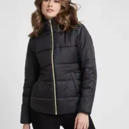 Women Quilted Regular Fit Hooded Jacket-image-51