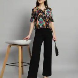 Women Regular Fit Ikat Printed Top-image-70