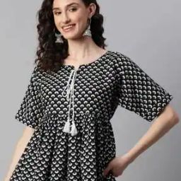 Printed Round-Neck Tunics with Tassels-picture-31