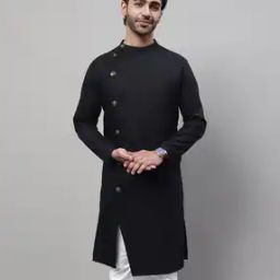 Long Kurta with Side-Buttoned Detail-image-72