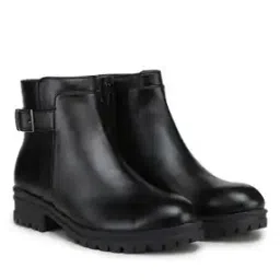 Ankle Length Boots with Buckle Closure-image-85