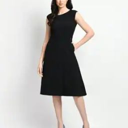 Women Sleeveless A-Line Dress-image-3