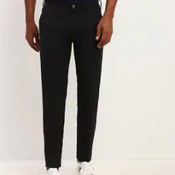 Men Flat Front Slim Fit Trousers-picture-26