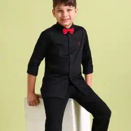 Boys Regular Fit Shirt with Bow Tie-image-63