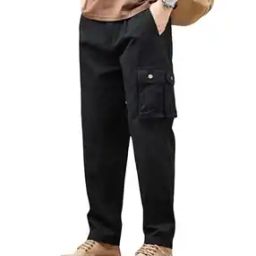 Men Relaxed Fit Cargo Pants with Insert Pockets-picture-34