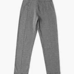 Girls Houndstooth Print Regular Fit Trousers-picture-51