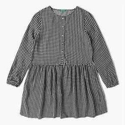 Girls Houndstooth Print A-Line Dress-image-10