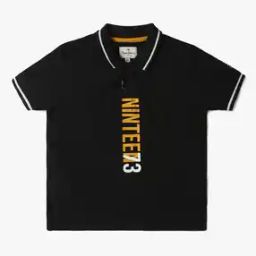 Boys Typographic Print Regular Fit Polo T-Shirt-image-59