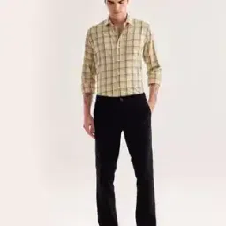 Men Flat Front Slim Fit Trousers-image-13
