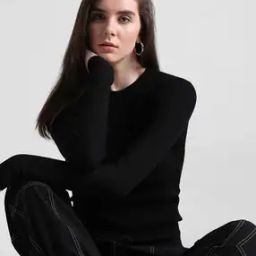 Women Ribbed Slim Fit Pullover-24