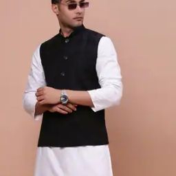 Men Woven Slim Fit Nehru Jacket-42