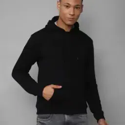 Men Regular Fit Hoodie with Split-Kangaroo Pockets-image-29