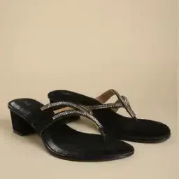 Block Heels with Embellished Strap-image-59