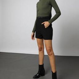 Women High-Rise Shorts with Belt-10