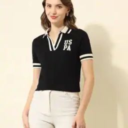 Women Logo Embroidered Regular Fit Polo T-Shirt-image-48