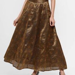 A-Line Skirt with Paisley Woven Motifs-image-22