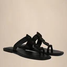 Embellished T-Strap Flat Sandals-image-12