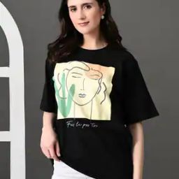 Women Graphic Print Relaxed Fit Round-Neck T-Shirt-11