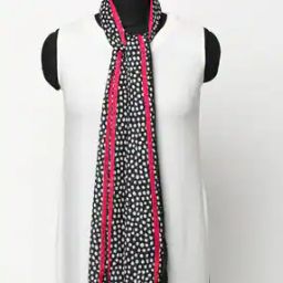 Printed Polyester Scarf with Tassels Accent-picture-42